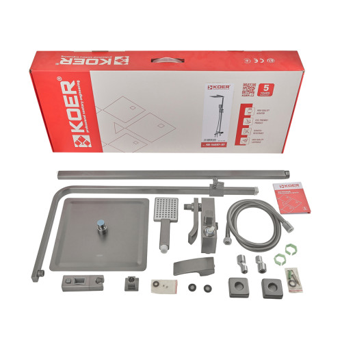 Душова колона із змішувачем KOER KB-56007-07, 3 функції (Колір графіт) (KR5160)