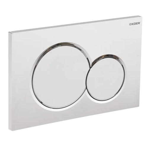 Панель смыва Koer KT-0601-01 240x160x10mm пластиковая, кнопка круглая (цвет хром) (KR5174)