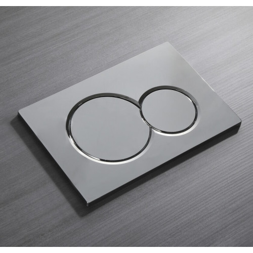 Панель змиву KOER KT-0601-01 240x160x10mm пластикова, кнопка кругла (колір хром) (KR5174)