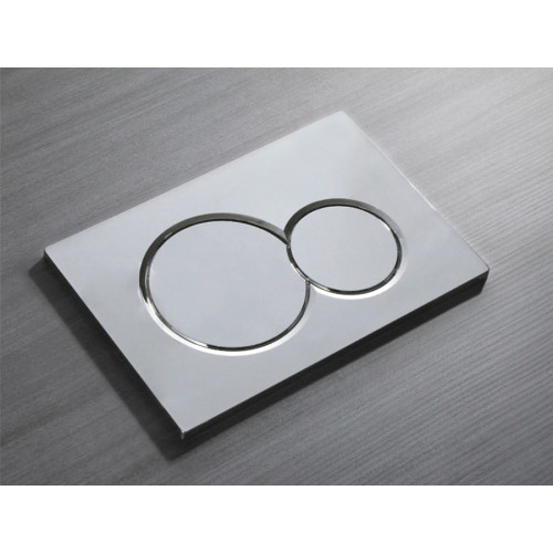 Панель змиву KOER KT-0601-01 240x160x10mm пластикова, кнопка кругла (колір хром) (KR5174)