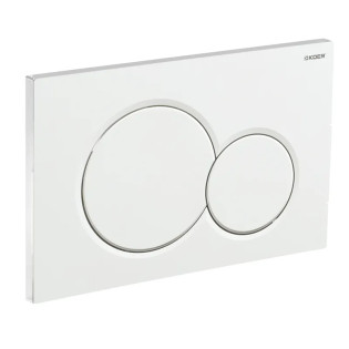Панель змиву Koer KT-0601-03 240x160x10mm пластикова, кнопка кругла (колір білий) (KR5175)