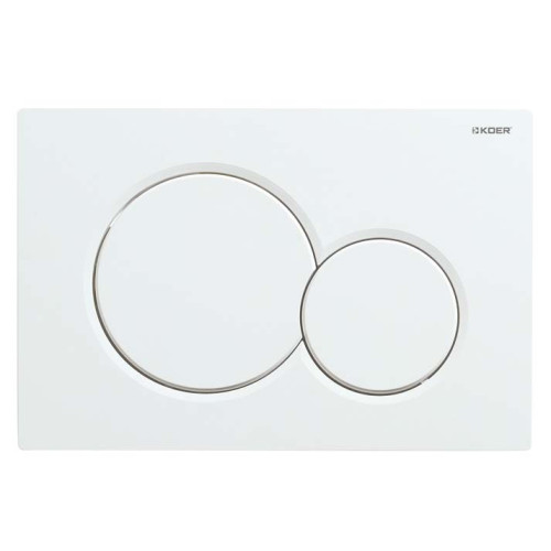 Панель змиву Koer KT-0601-03 240x160x10mm пластикова, кнопка кругла (колір білий) (KR5175)