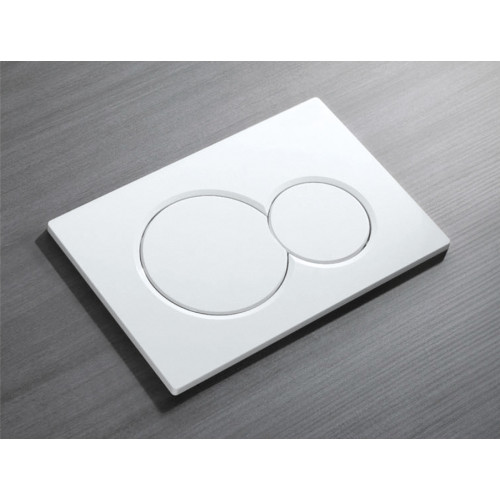 Панель змиву Koer KT-0601-03 240x160x10mm пластикова, кнопка кругла (колір білий) (KR5175)