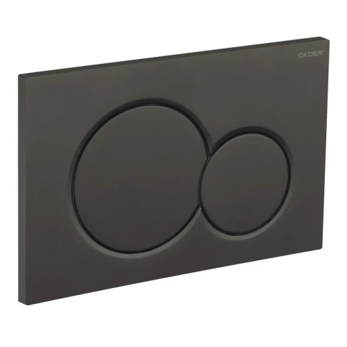Панель змиву Koer KT-0601-05 240x160x10mm пластикова, кнопка кругла (колір чорний матовий) (KR5176)