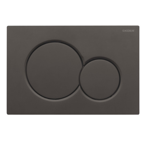 Панель змиву Koer KT-0601-05 240x160x10mm пластикова, кнопка кругла (колір чорний матовий) (KR5176)