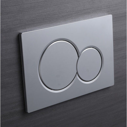 Панель змиву KOER KT-0601-14 240x160x10mm пластикова, кнопка кругла (колір сатин) (KR5177)