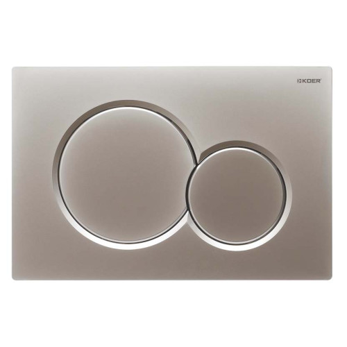 Панель змиву KOER KT-0601-14 240x160x10mm пластикова, кнопка кругла (колір сатин) (KR5177)