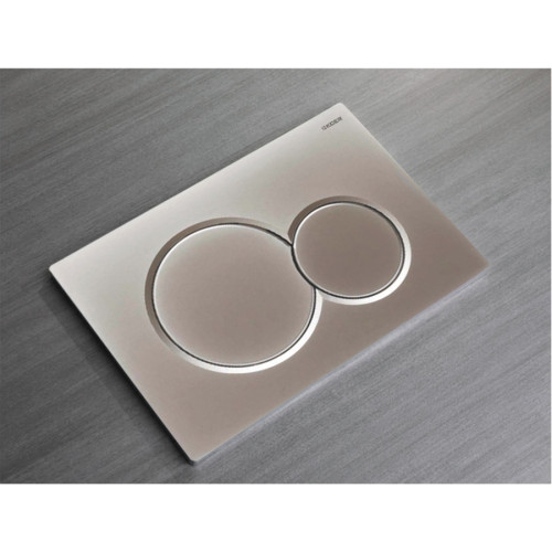 Панель змиву KOER KT-0601-14 240x160x10mm пластикова, кнопка кругла (колір сатин) (KR5177)