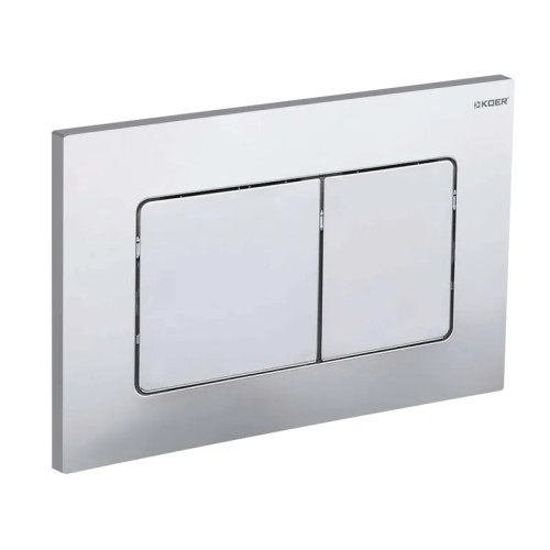 Панель змиву Koer KT-0602-01 240x160x10mm пластикова, квадратна кнопка (колір хром) (KR5178)