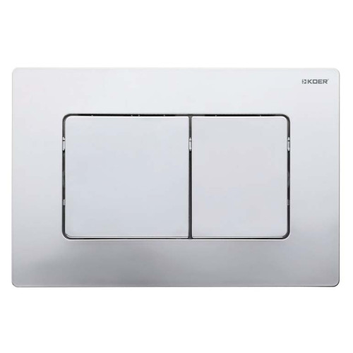 Панель змиву Koer KT-0602-01 240x160x10mm пластикова, квадратна кнопка (колір хром) (KR5178)
