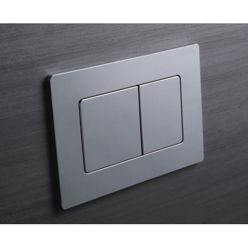 Панель змиву Koer KT-0602-01 240x160x10mm пластикова, квадратна кнопка (колір хром) (KR5178)