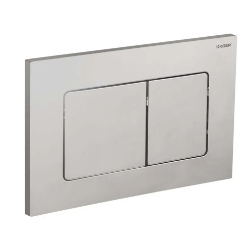 Панель змиву Koer KT-0602-02 240x160x10mm з нержавіючої сталі, квадратна кнопка SUS304 (KR5179)