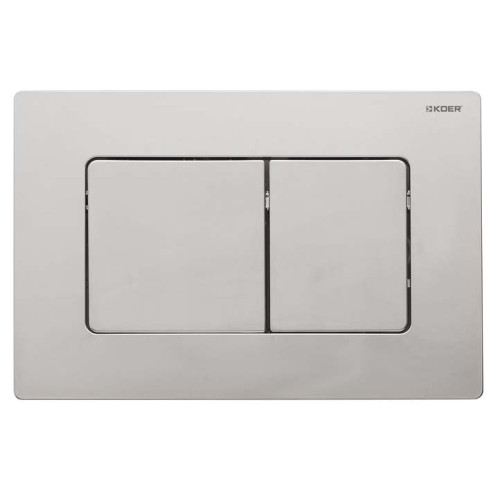 Панель змиву Koer KT-0602-02 240x160x10mm з нержавіючої сталі, квадратна кнопка SUS304 (KR5179)