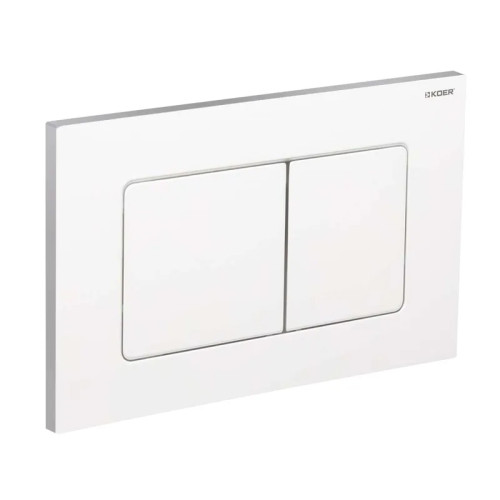 Панель змиву Koer KT-0602-03 240x160x10mm пластикова, квадратна кнопка (колір білий) (KR5180)