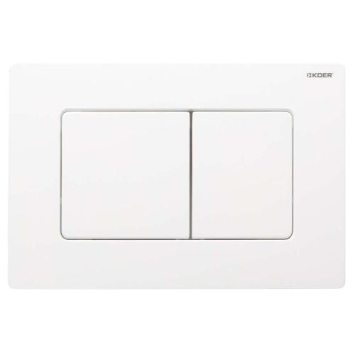 Панель змиву Koer KT-0602-03 240x160x10mm пластикова, квадратна кнопка (колір білий) (KR5180)