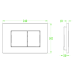 Панель змиву Koer KT-0602-05 240x160x10mm пластикова, квадратна кнопка (колір чорний матовий) (KR5181)