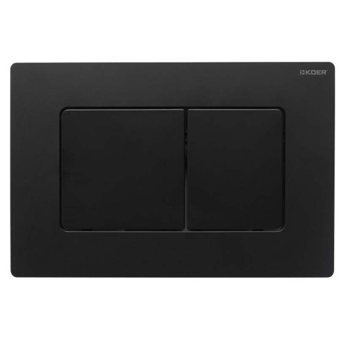 Панель змиву Koer KT-0602-05 240x160x10mm пластикова, квадратна кнопка (колір чорний матовий) (KR5181)
