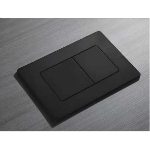 Панель змиву Koer KT-0602-05 240x160x10mm пластикова, квадратна кнопка (колір чорний матовий) (KR5181)