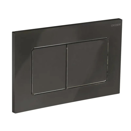 Панель змиву Koer KT-0602-16 240x160x10mm пластикова, кнопка квадратна (колір чорний глянсовий) (KR5182)