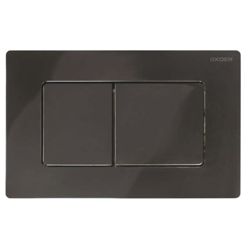 Панель змиву Koer KT-0602-16 240x160x10mm пластикова, кнопка квадратна (колір чорний глянсовий) (KR5182)