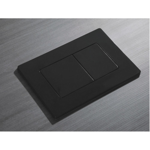 Панель змиву Koer KT-0602-16 240x160x10mm пластикова, кнопка квадратна (колір чорний глянсовий) (KR5182)