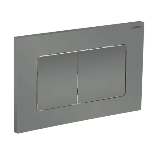 Панель змиву Koer KT-0602-07 240x160x10mm пластикова, квадратна кнопка (колір графіт) (KR5183)