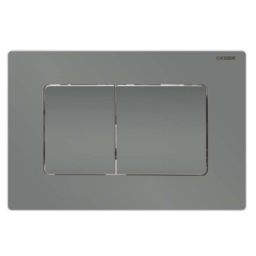 Панель змиву Koer KT-0602-07 240x160x10mm пластикова, квадратна кнопка (колір графіт) (KR5183)