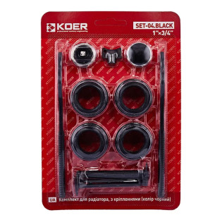Комплект для радіатора Koer SET-04.Black 3/4