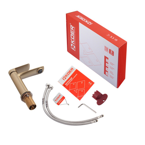 Змішувач для умивальника KOER KB-10028-12 (Колір матове золото) (KR5291)