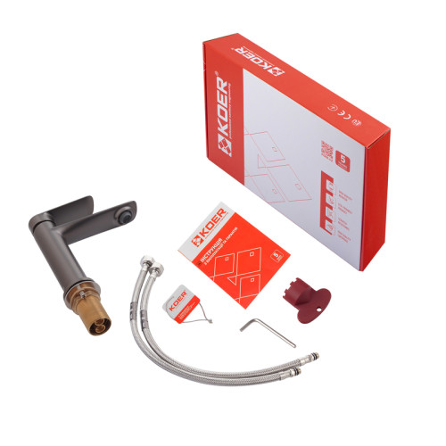 Змішувач для умивальника KOER KB-10028-07 (Колір графіт) (KR5292)