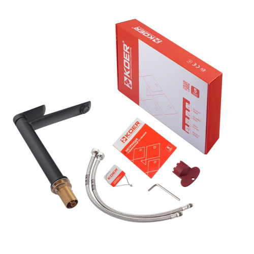Смеситель для умывальника высокий KOER KB-11028-05 (Цвет черный) (KR5294)
