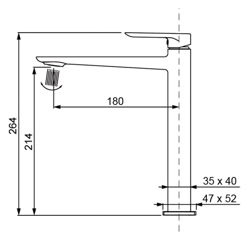 Змішувач для умивальника високий KOER KB-11028-07 (Колір графіт) (KR5296)