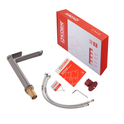 Змішувач для умивальника високий KOER KB-11028-07 (Колір графіт) (KR5296)