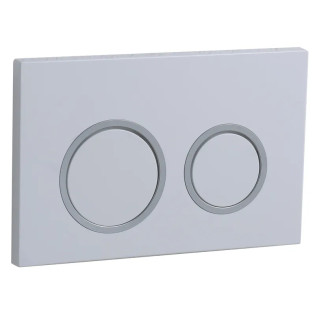 Панель змиву Koer KT-0605-03 220x140x12mm пластикова, кнопка кругла (колір білий) (KR5316)