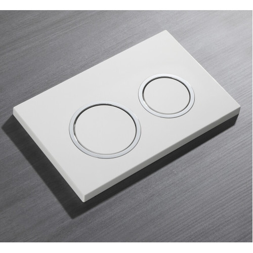 Панель змиву KOER KT-0605-03 220x140x12mm пластикова, кнопка кругла (колір білий) (KR5316)