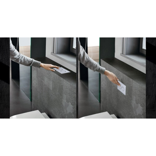 Панель змиву KOER KT-0605-03 220x140x12mm пластикова, кнопка кругла (колір білий) (KR5316)