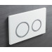 Панель змиву Koer KT-0605-03 220x140x12mm пластикова, кнопка кругла (колір білий) (KR5316)
