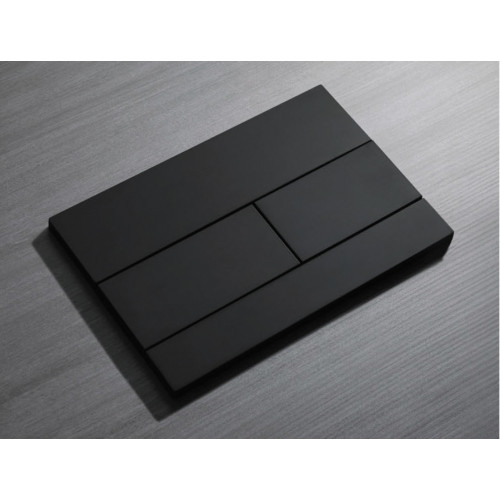 Панель змиву KOER KT-0603-05 240x160x10mm пластикова, кнопка лінійна (колір чорний матовий) (KR5320)