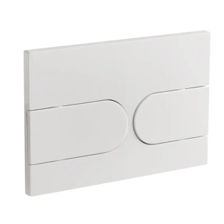 Панель змиву Koer KT-0604-03 240x160x10mm пластикова, закруглена кнопка (колір білий) (KR5322)