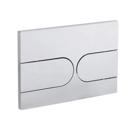 Панель змиву Koer KT-0604-01 240x160x10mm пластикова, закруглена кнопка (колір хром) (KR5323)