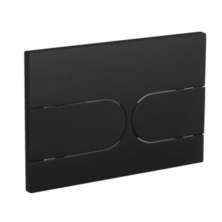 Панель змиву Koer KT-0604-05 240x160x10mm пластикова, закруглена кнопка (колір чорний матовий) (KR5324)
