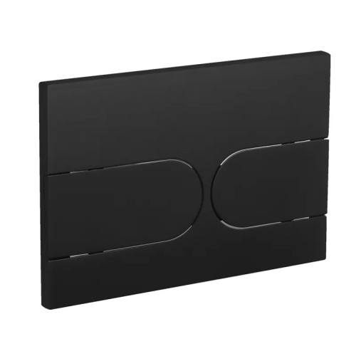 Панель змиву Koer KT-0604-05 240x160x10mm пластикова, закруглена кнопка (колір чорний матовий) (KR5324)
