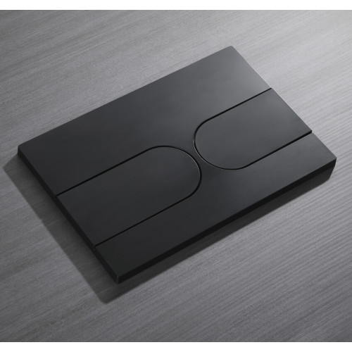 Панель змиву KOER KT-0604-05 240x160x10mm пластикова, кнопка закруглена (колір чорний матовий) (KR5324)