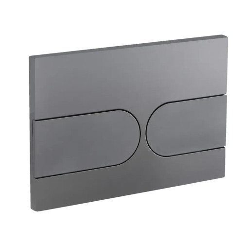 Панель змиву Koer KT-0604-07 240x160x10mm пластикова, закруглена кнопка (колір графіт) (KR5325)