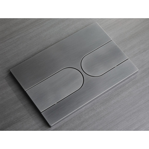 Панель змиву KOER KT-0604-07 240x160x10mm пластикова, кнопка закруглена (колір графіт) (KR5325)