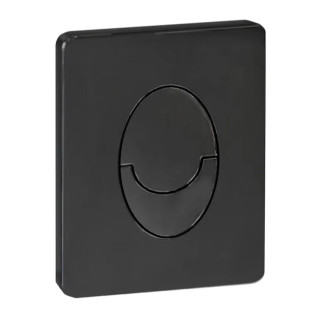 Панель змиву Koer KT-0606-05 157x198x10mm пластикова, закруглена кнопка (колір чорний матовий) (KR5343)