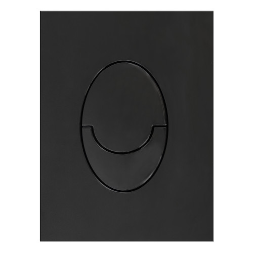 Панель змиву Koer KT-0606-05 157x198x10mm пластикова, закруглена кнопка (колір чорний матовий) (KR5343)