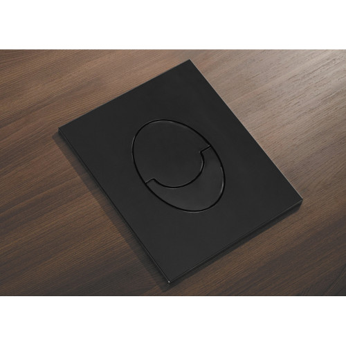Панель змиву Koer KT-0606-05 157x198x10mm пластикова, закруглена кнопка (колір чорний матовий) (KR5343)