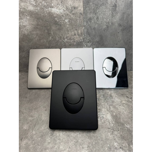 Панель змиву KOER KT-0606-05 157x198x3mm пластикова, кнопка закруглена (колір чорний матовий) (KR5343)