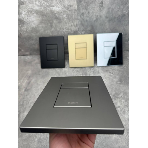 Панель змиву KOER KT-0607-07 157x198x3mm пластикова, кнопка квадратна (колір графіт) (KR5345)